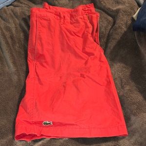Men’s Red Lacoste shorts